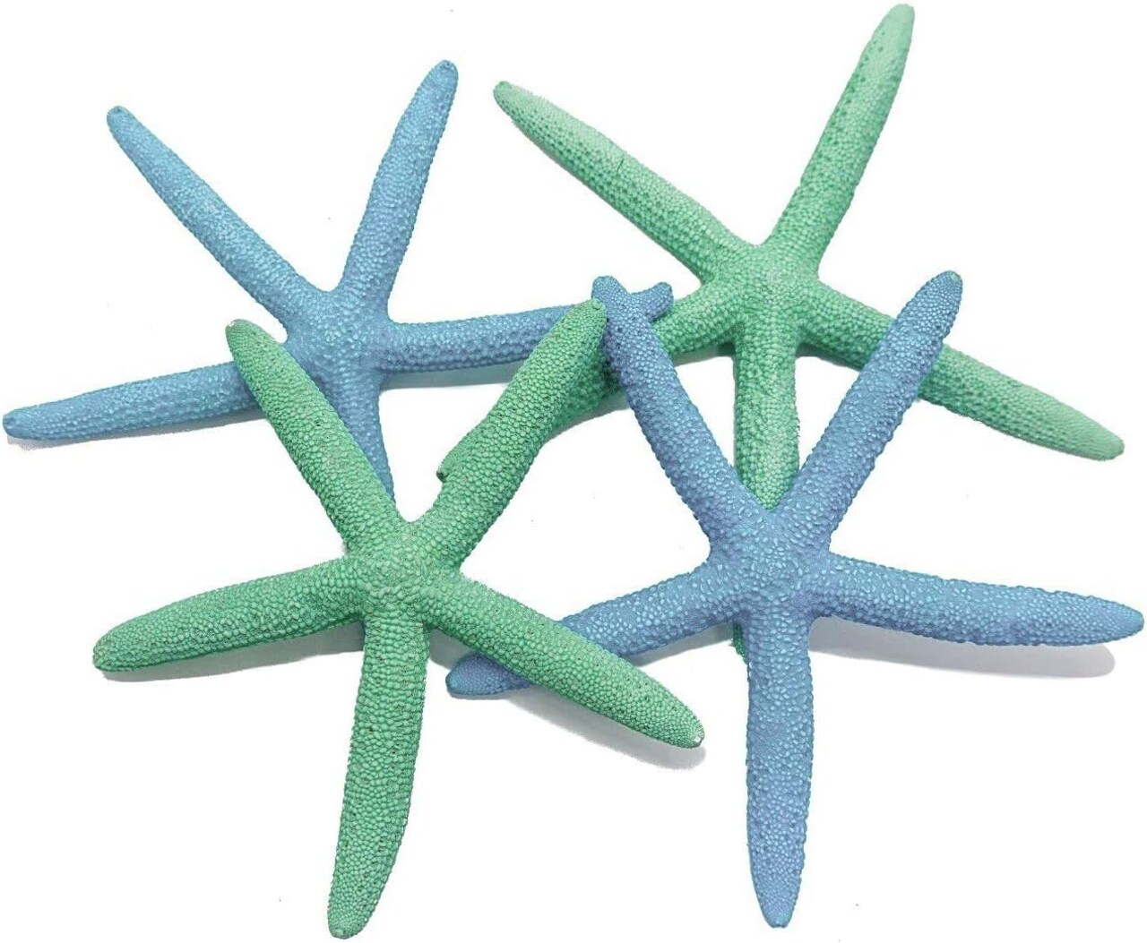 Starfish Decor 4 Pack Green & Blue Assorted Star Fish 4-6 Inch Starfish for Crafts Blue Green Starfish Wall Décor Beach Wedding Starfish Beach Starfish Décor